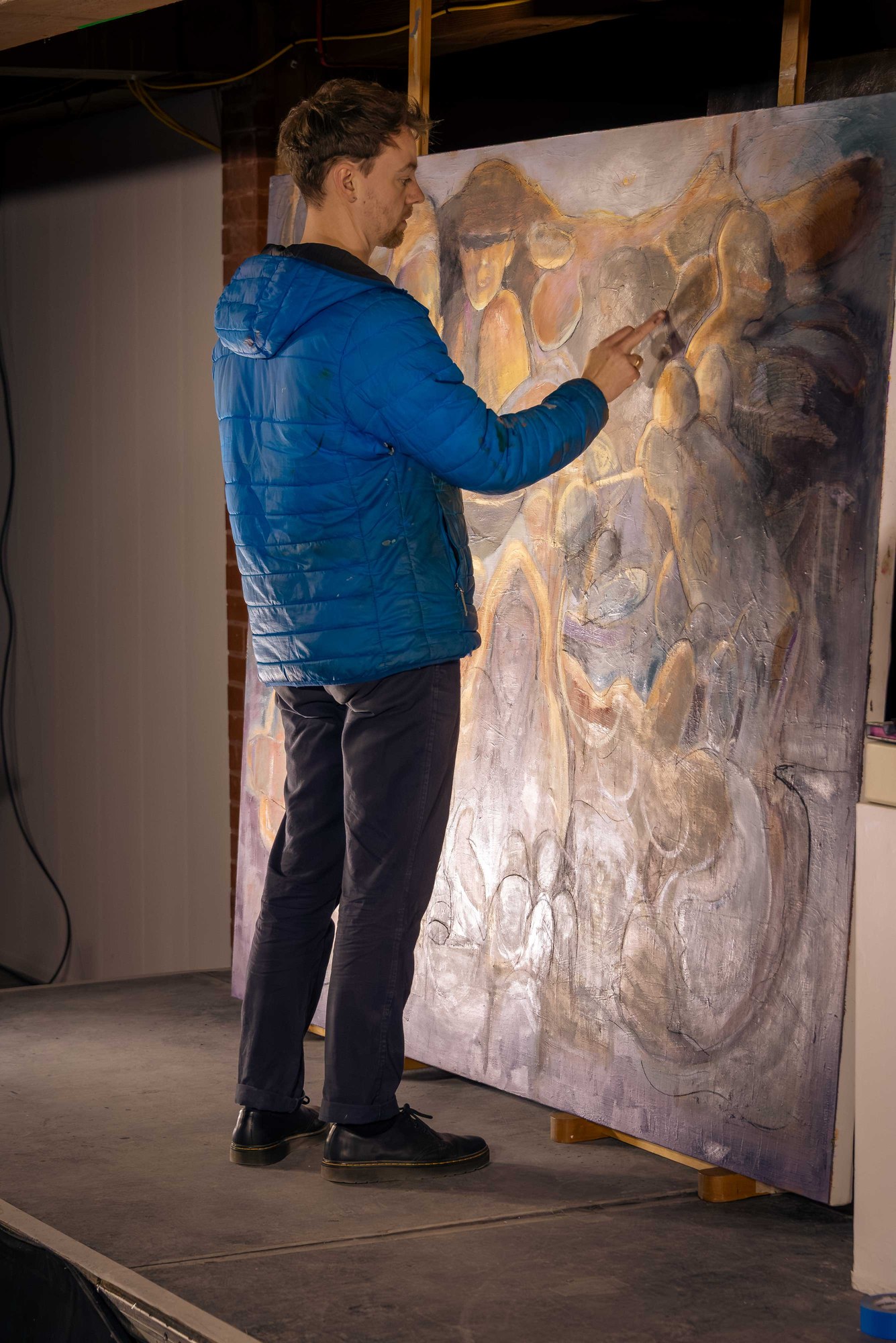 The Weight of The Light, painting in performance